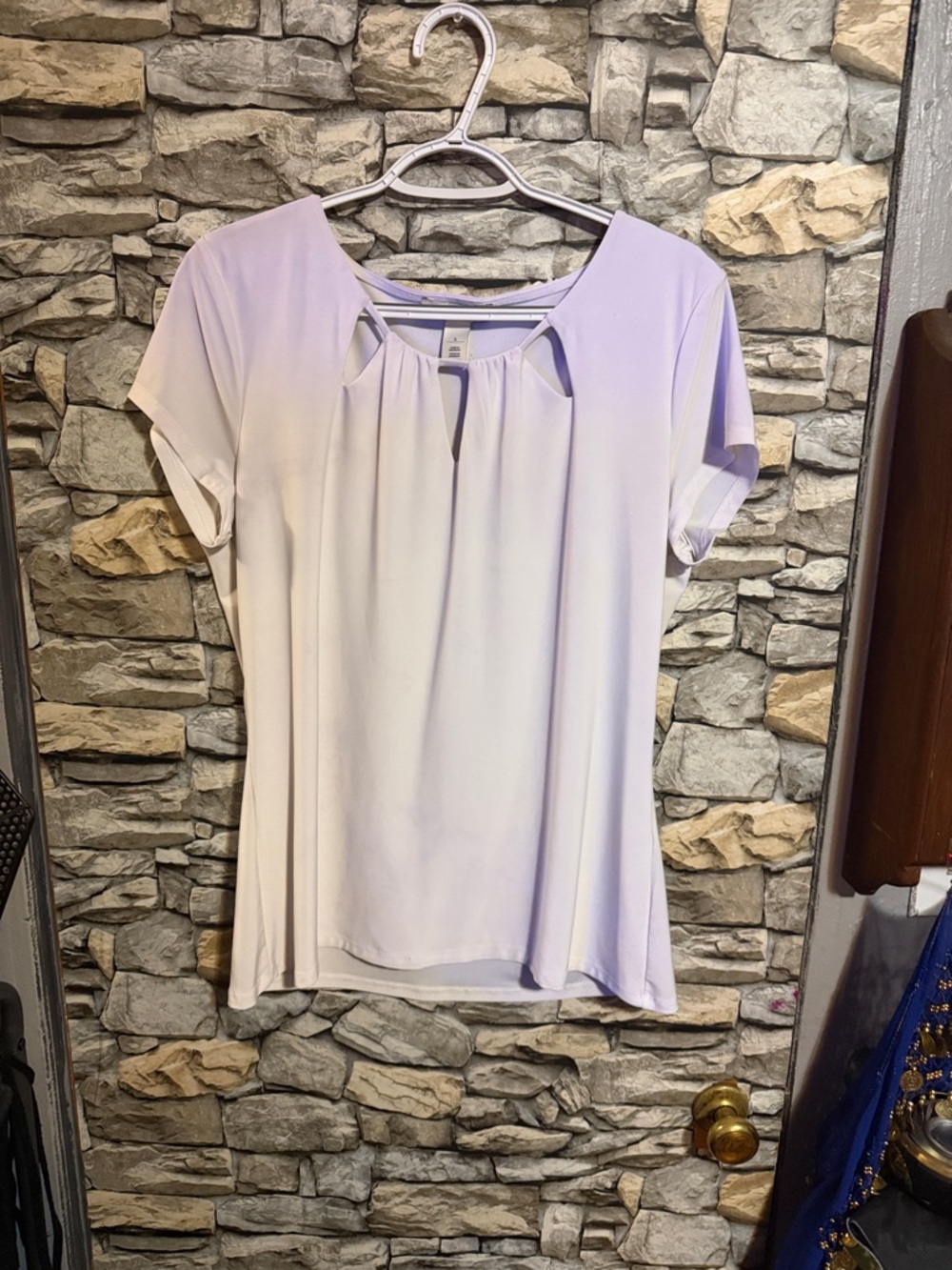 Light Lavender Cutout Short Sleeve Women's Top